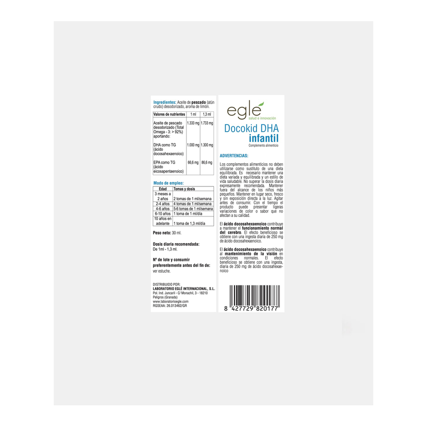 DOCOKID DHA infantil 30ml. EGLE
