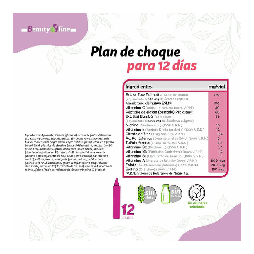 CABELLO PIEL UÑAS FORTE 12 viales PINISAN