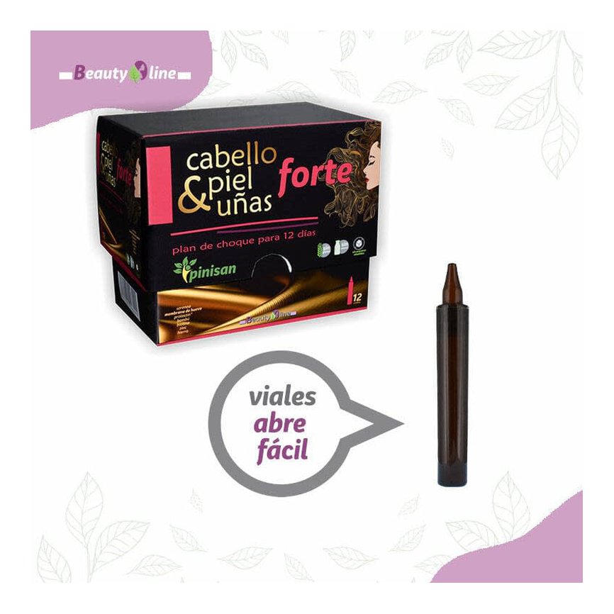 CABELLO PIEL UÑAS FORTE 12 viales PINISAN