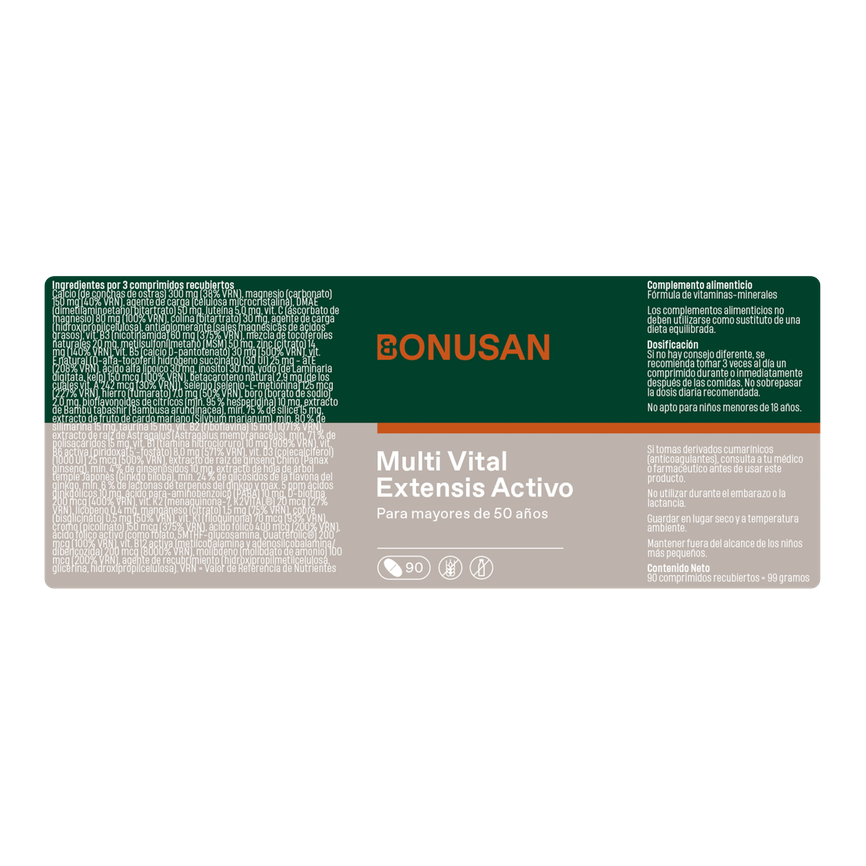MULTI VITAL EXTENSIS ACTIVO+50 90compr. BONUSAN