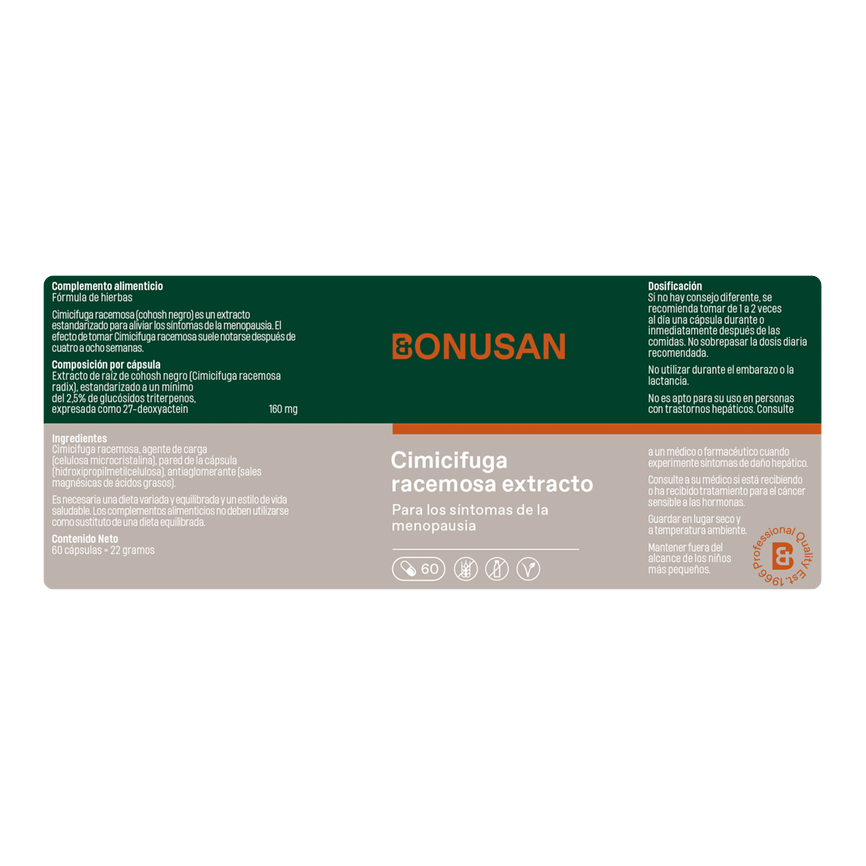 CIMICIFUGA RACEMOSA extracto 60cap. BONUSAN