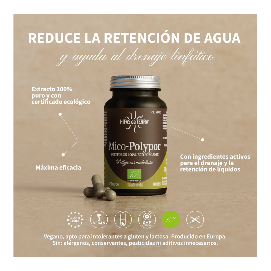 MICO POLYPOR (polyporus) bote 70cap. HIFAS DA TERRA