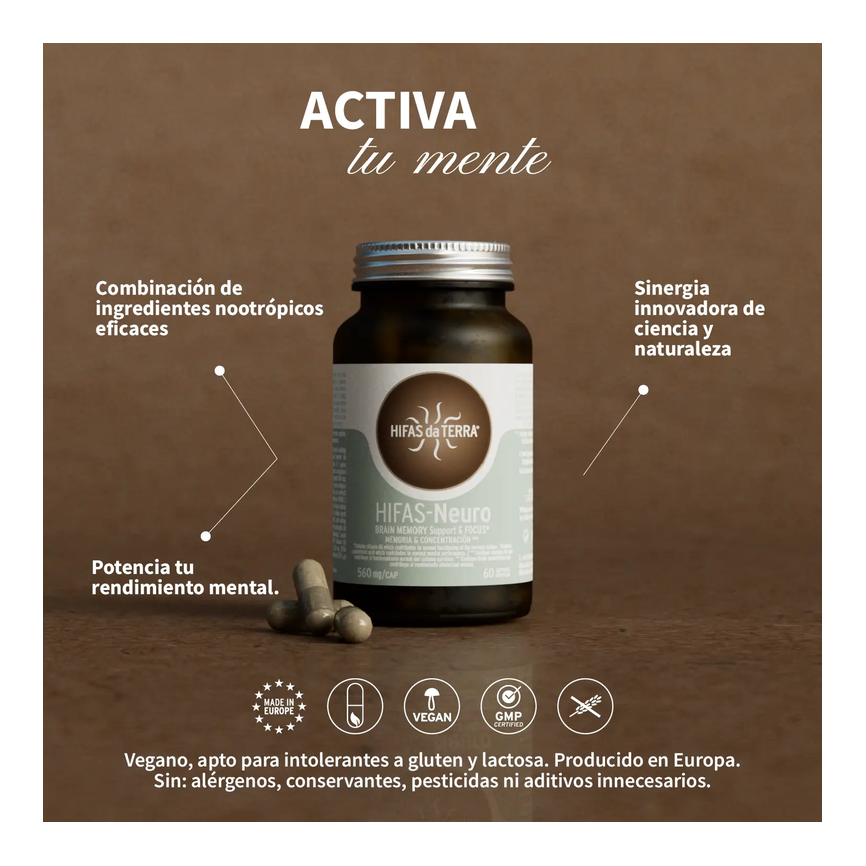 HIFAS-NEURO MEMORIA y CONCENTRACIOM bote 60caps. HIFAS DA TERRA