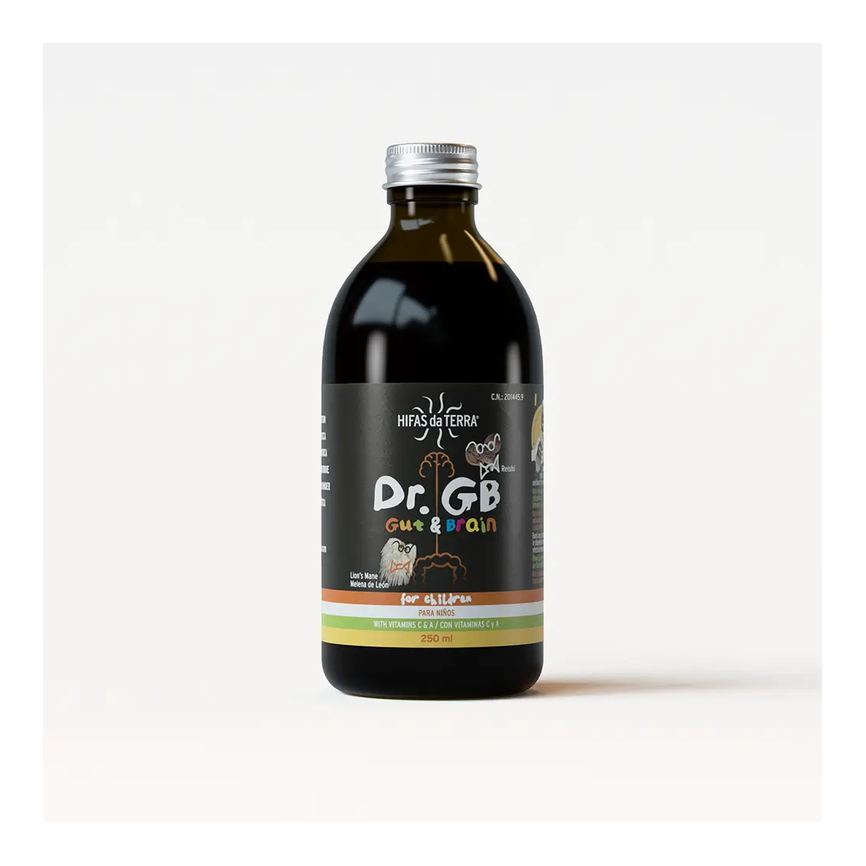 JARABE Dr. GB (Gut & Brain) con Reishi, Melena de león, Prebióticos y Vitaminas C y A 250ml. HIFAS DA TERRA