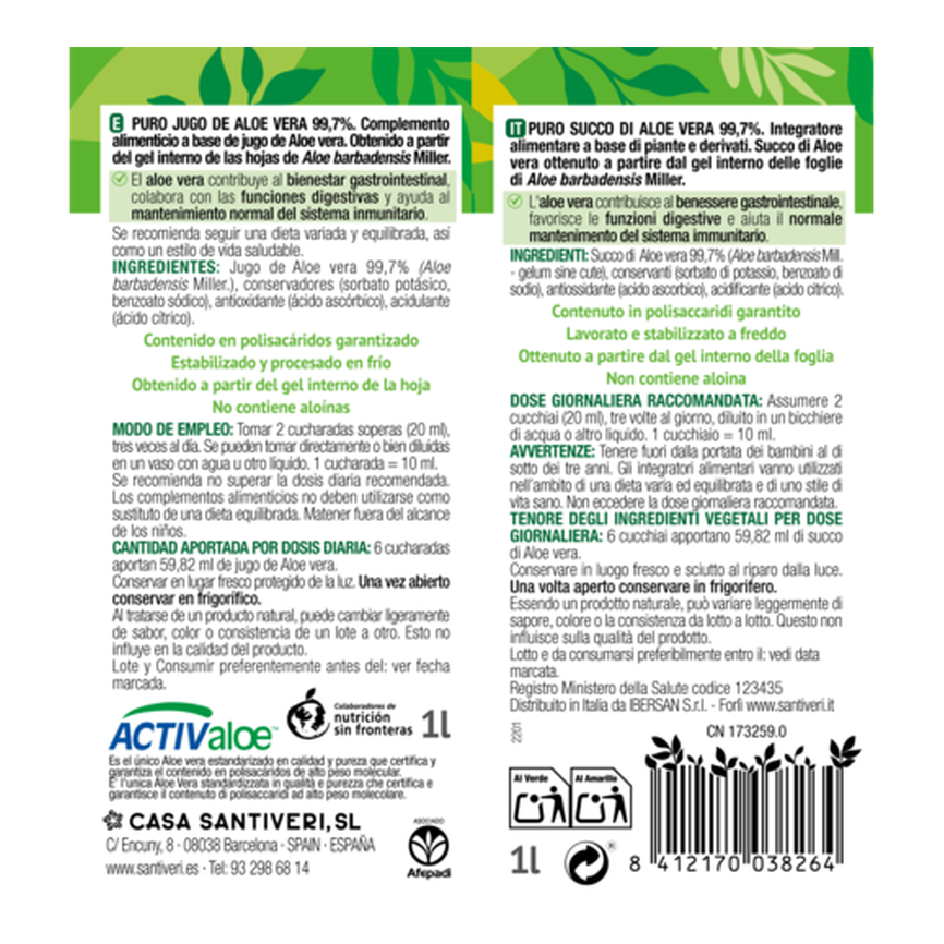 ALOE VERA JUGO. 1000 ml. SANTIVERI