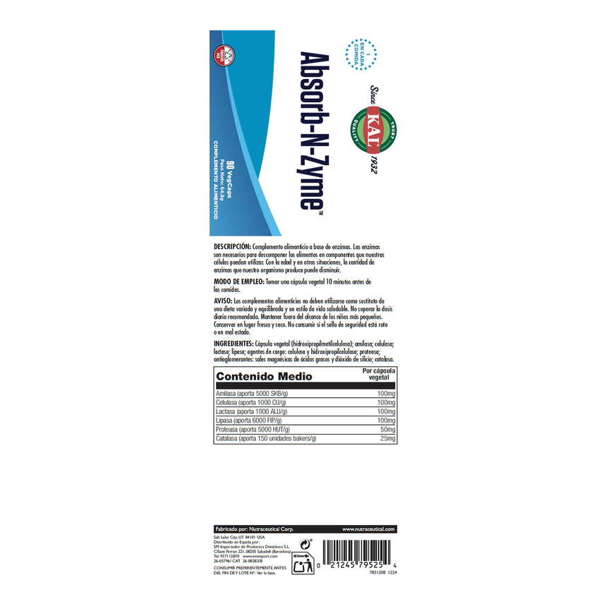 ABSORB-N-ZYME 90comp. SOLARAY