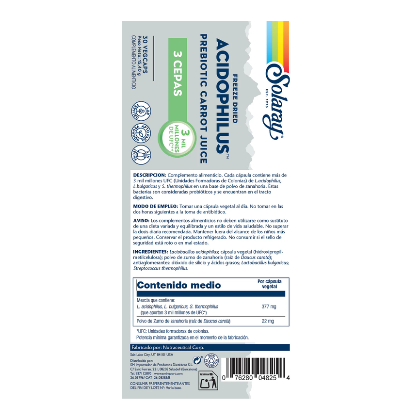 ACIDOPHILUS PLUS 30cap. SOLARAY