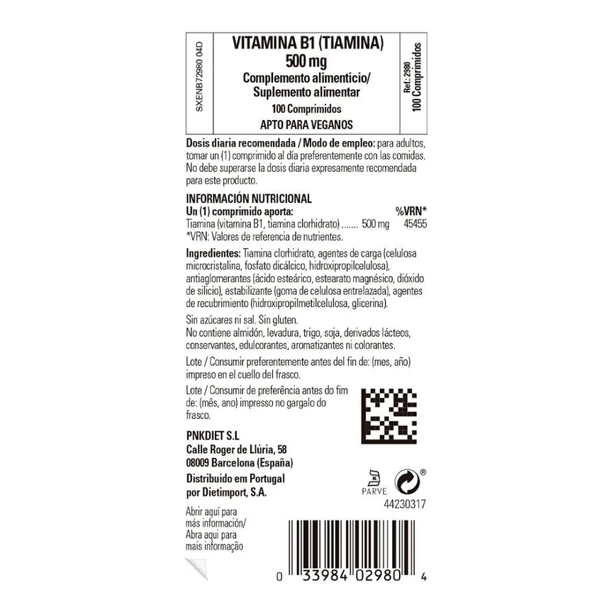 VITAMINA B1 500mg 100compr. SOLGAR