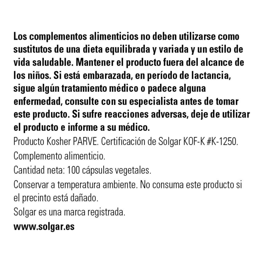 VITAMINA C 1000mg 100vegicaps. SOLGAR