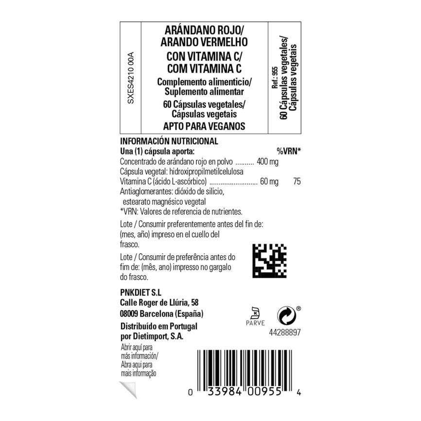 ARANDANO ROJO CON VITAMINA C 60vcaps. SOLGAR
