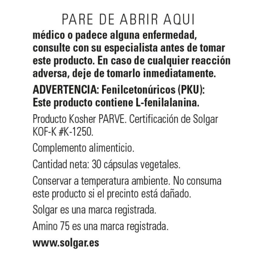 AMINO 75 30vcaps. SOLGAR