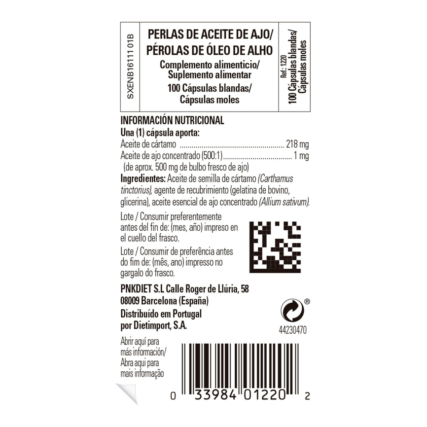 ACEITE DE AJO EN PERLAS 100perlas. SOLGAR