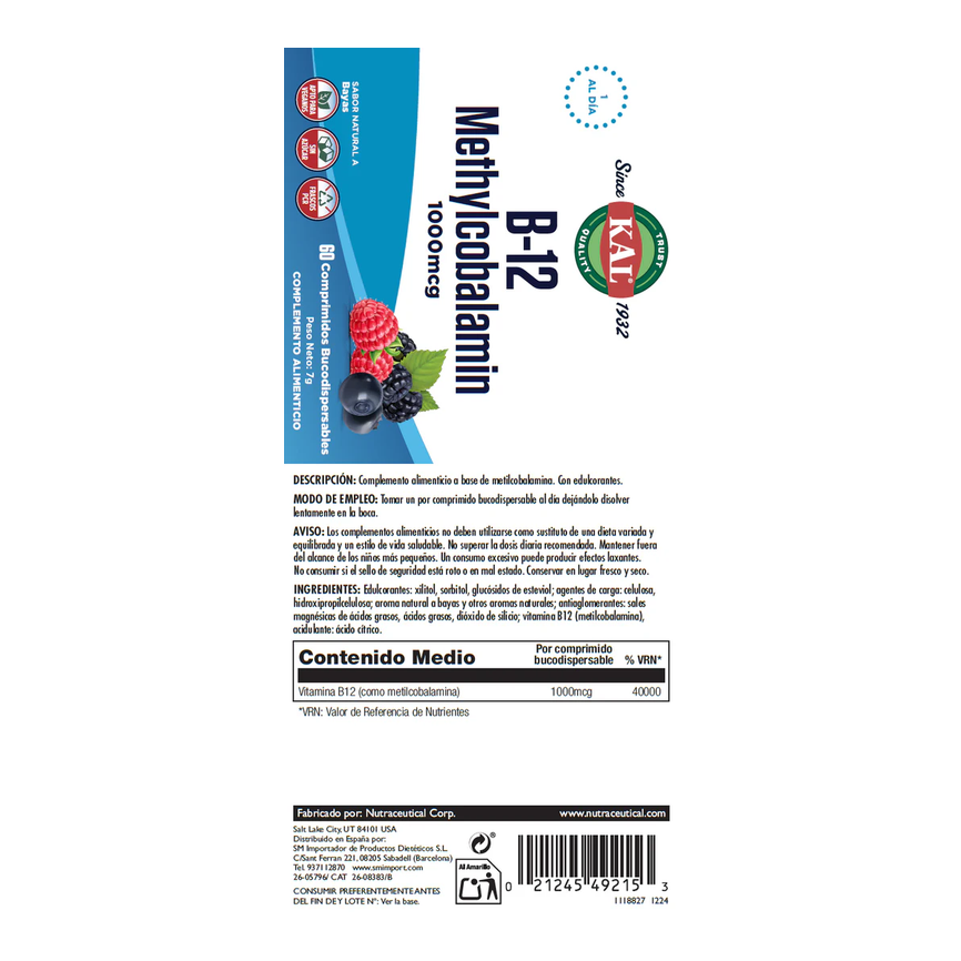 METHYLCOBALMIN (B12) 60comp. sublinguales KAL SOLARAY