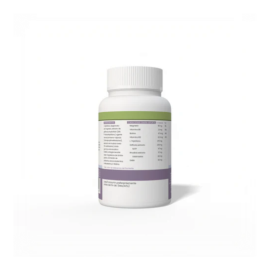 5HTP + B6 + BIOTINA + Mg + GABA + RHODIOLA 60 cápsulas vegetales de 620mg. SOLTYA