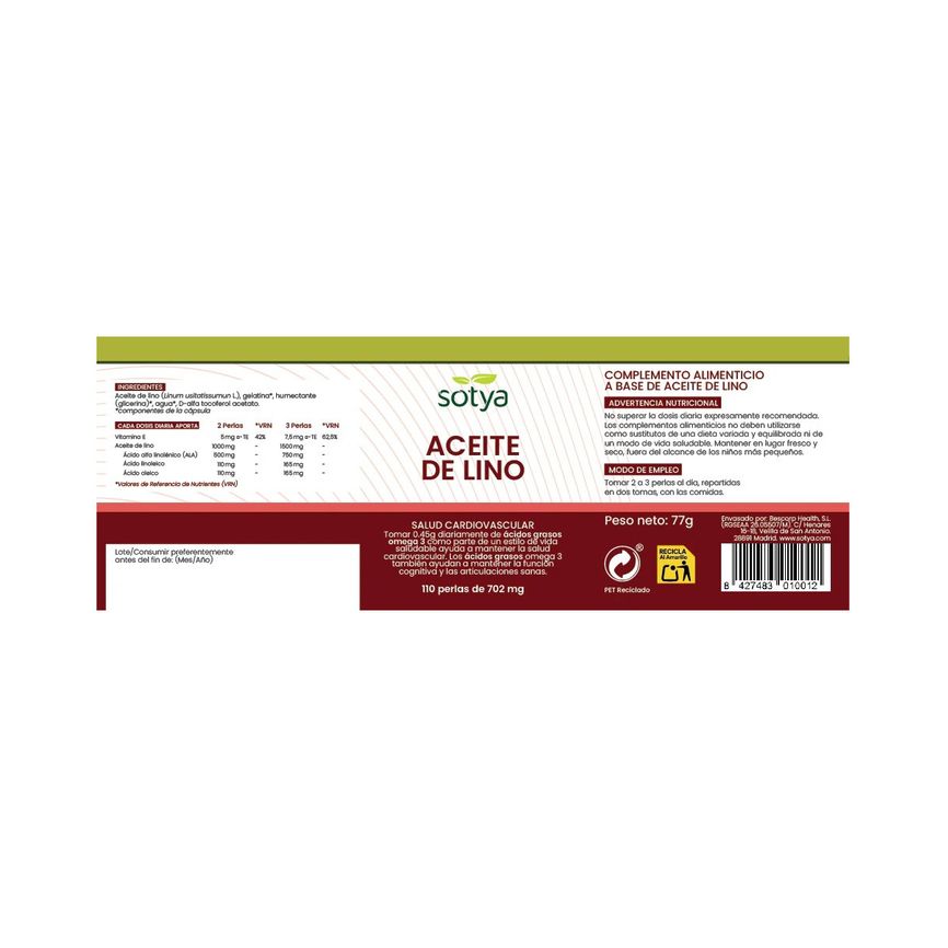 ACEITE DE LINO 110perlas. SOTYA
