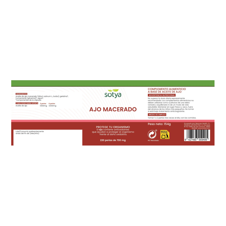 AJO MACERADO 220perlas. SOTYA