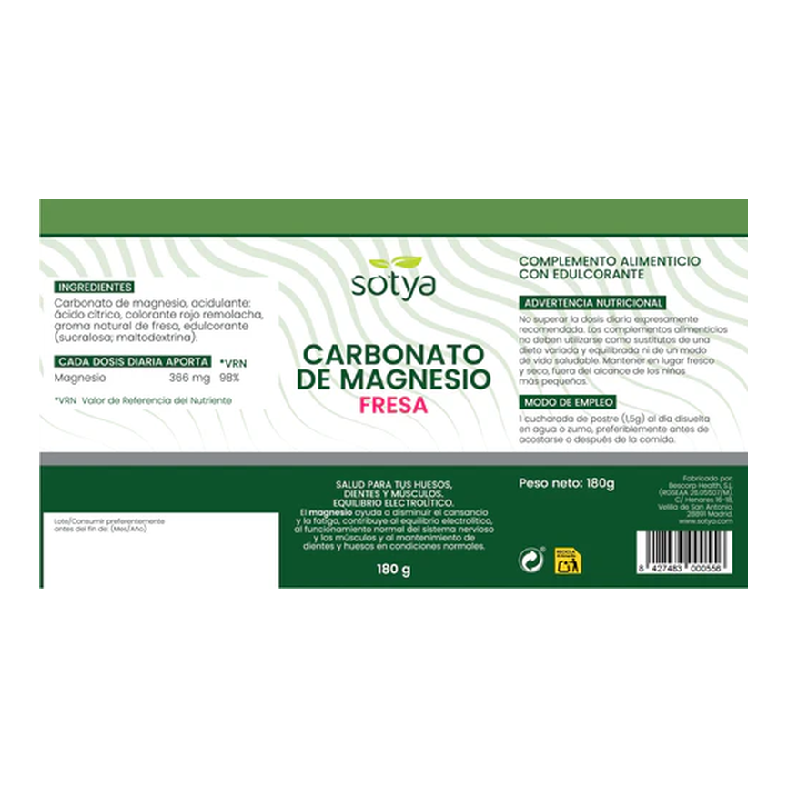 CARBONATO DE MAGNESIO FRESA bote 180gr. SOTYA