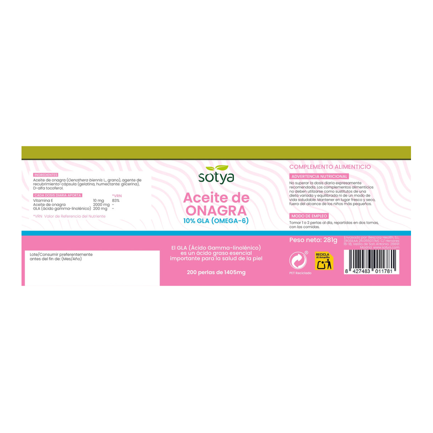 ONAGRA 1000mg. 200perlas. SOTYA