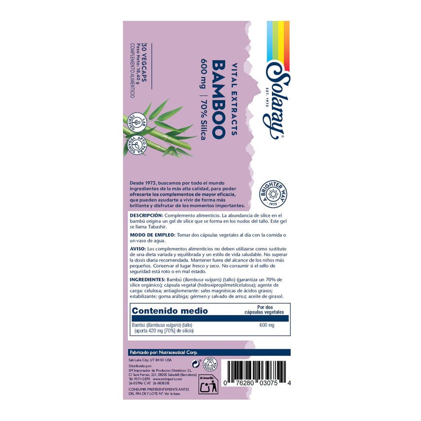 BAMBOO 600mg. 60cap. SOLARAY