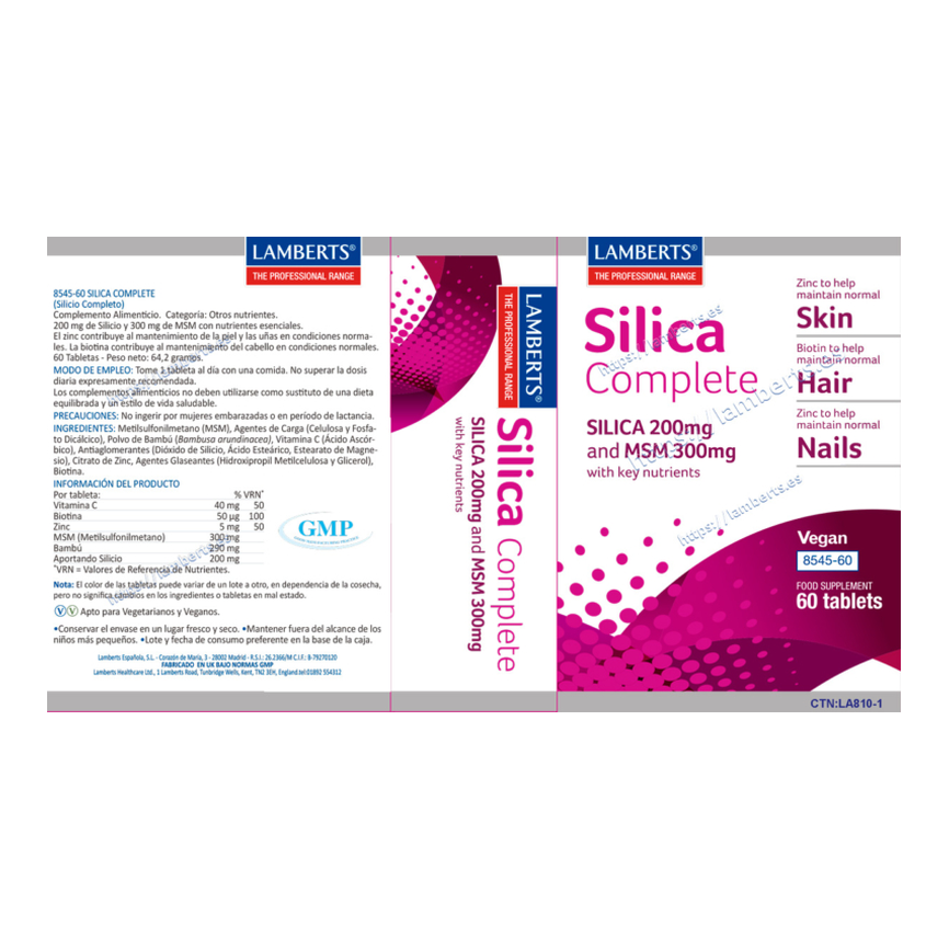 SILICA COMPLETE (cabello, piel y uñas) 60tabl. LAMBERTS