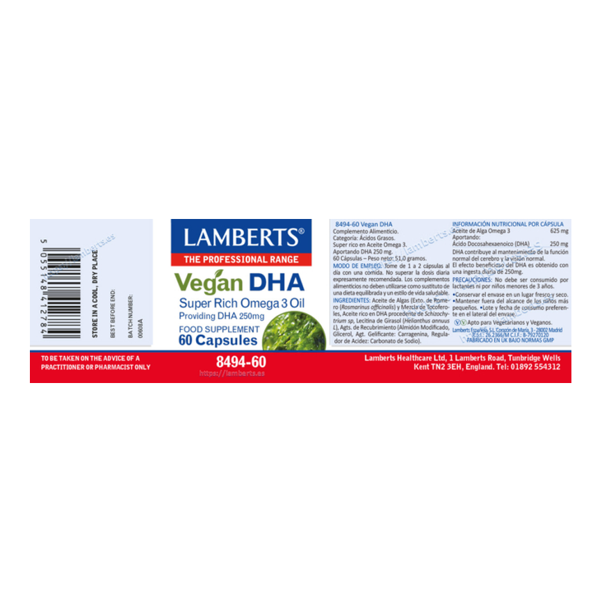 DHA vegano 60caps. LAMBERTS