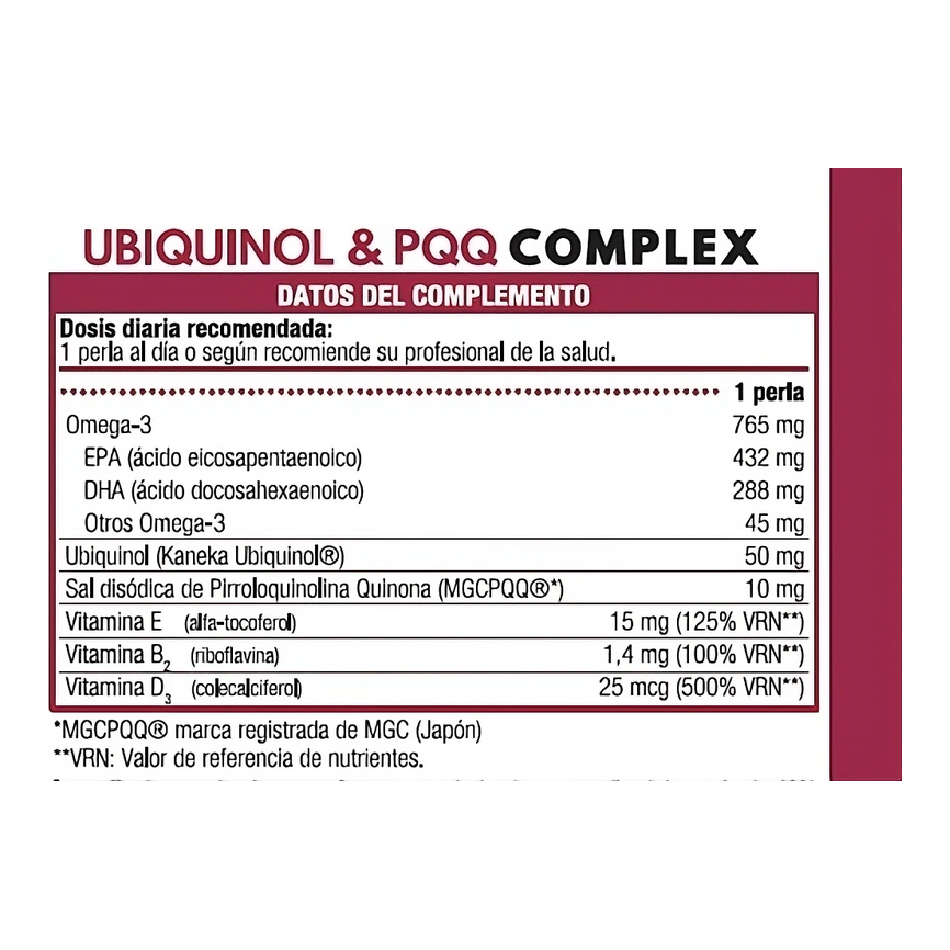 UBIQUINOL Y PQQ COMPLEX 60perlas PURO OMEGA