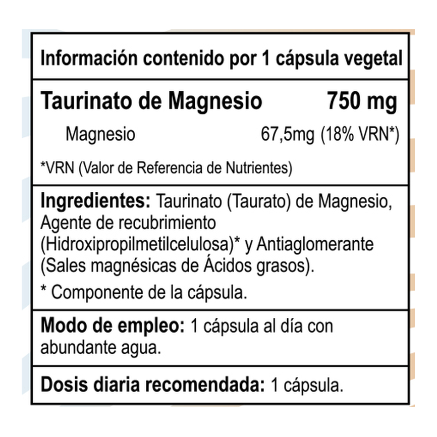 MAGMAX TAURATO MAGNESIO 750mg. 120 Vvcaps. VBYOTICS
