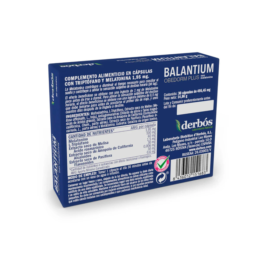 BALANTIUM OBEDORM PLUS 30caps. DERBOS