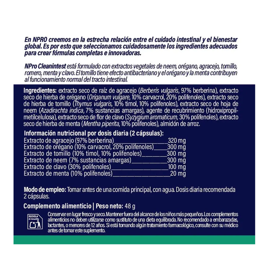 CLEAN INTEST 60caps. NPRO