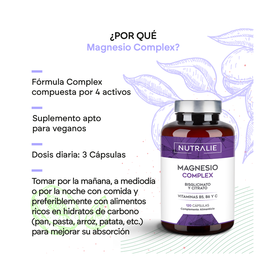 MAGNESIO COMPLEX BISGLICINATO - CITRATO 120caps. NUTRALIE