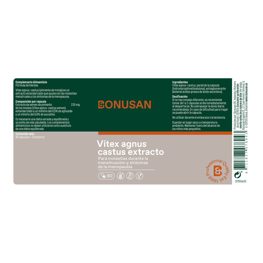 VITEX AGNUS CASTUS EXTRACTO 90caps. BONUSAN